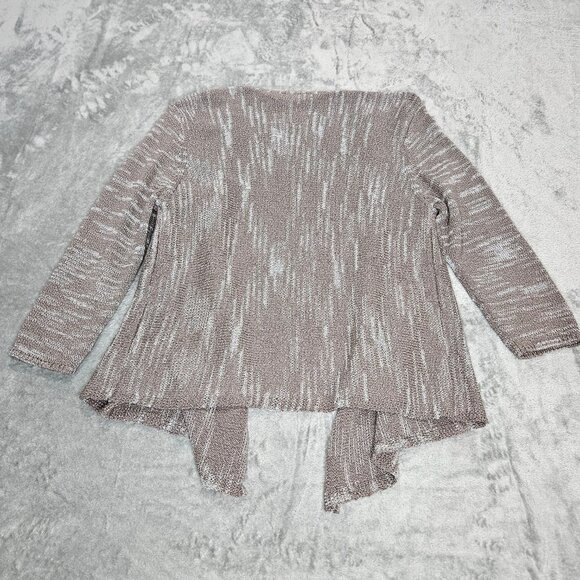 J Jill Cardigan Womens Medium Pure Jill Taupe Silver Space Dye Coastal Chic - Picture 5 of 8
